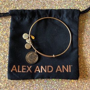 Alex and Ani - Gold Bangle Bracelet - What’s for you will not pass you - EUC